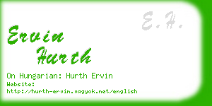 ervin hurth business card